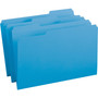 Smead Reinforced Top Tab Colored File Folders, 1/3-Cut Tabs: Assorted, Legal Size, 0.75" Expansion, Blue, 100/Box View Product Image