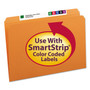 Smead Reinforced Top Tab Colored File Folders, Straight Tabs, Legal Size, 0.75" Expansion, Orange, 100/Box View Product Image