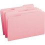 Smead Reinforced Top Tab Colored File Folders, 1/3-Cut Tabs: Assorted, Legal Size, 0.75" Expansion, Pink, 100/Box View Product Image