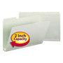 Smead Expanding Recycled Heavy Pressboard Folders, 1/3-Cut Tabs: Assorted, Legal Size, 2" Expansion, Gray-Green, 25/Box View Product Image