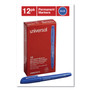 Universal Pen-Style Permanent Marker, Fine Bullet Tip, Blue, Dozen (UNV07073) View Product Image