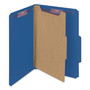 Smead Four-Section Pressboard Top Tab Classification Folders, Four SafeSHIELD Fasteners, 1 Divider, Legal Size, Dark Blue, 10/Box (SMD18732) View Product Image