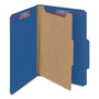 Smead Four-Section Pressboard Top Tab Classification Folders, Four SafeSHIELD Fasteners, 1 Divider, Legal Size, Dark Blue, 10/Box View Product Image