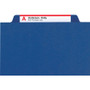 Smead Four-Section Pressboard Top Tab Classification Folders, Four SafeSHIELD Fasteners, 1 Divider, Legal Size, Dark Blue, 10/Box View Product Image