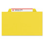 Smead Four-Section Pressboard Top Tab Classification Folders, Four SafeSHIELD Fasteners, 1 Divider, Legal Size, Yellow, 10/Box View Product Image
