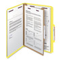 Smead Four-Section Pressboard Top Tab Classification Folders, Four SafeSHIELD Fasteners, 1 Divider, Legal Size, Yellow, 10/Box (SMD18734) View Product Image