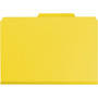 Smead Four-Section Pressboard Top Tab Classification Folders, Four SafeSHIELD Fasteners, 1 Divider, Legal Size, Yellow, 10/Box (SMD18734) View Product Image