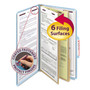 Smead Six-Section Pressboard Top Tab Classification Folders, Six SafeSHIELD Fasteners, 2 Dividers, Legal Size, Blue, 10/Box View Product Image