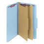 Smead Six-Section Pressboard Top Tab Classification Folders, Six SafeSHIELD Fasteners, 2 Dividers, Legal Size, Blue, 10/Box View Product Image