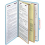 Smead Six-Section Pressboard Top Tab Classification Folders, Six SafeSHIELD Fasteners, 2 Dividers, Legal Size, Blue, 10/Box View Product Image
