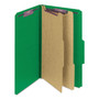 Smead Six-Section Pressboard Top Tab Classification Folders, Six SafeSHIELD Fasteners, 2 Dividers, Legal Size, Green, 10/Box View Product Image