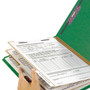 Smead Six-Section Pressboard Top Tab Classification Folders, Six SafeSHIELD Fasteners, 2 Dividers, Legal Size, Green, 10/Box View Product Image