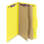 Smead Six-Section Pressboard Top Tab Classification Folders, Six SafeSHIELD Fasteners, 2 Dividers, Legal Size, Yellow, 10/Box View Product Image