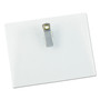 Universal Clear Badge Holders w/Garment-Safe Clips, 3 x 4, White Inserts, 50/Box (UNV56004) View Product Image