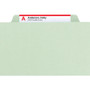 Smead Pressboard Classification Folders, Six SafeSHIELD Fasteners, 2/5-Cut Tabs, 2 Dividers, Legal Size, Gray-Green, 10/Box View Product Image