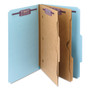 Smead 6-Section Pressboard Top Tab Pocket Classification Folders, 6 SafeSHIELD Fasteners, 2 Dividers, Legal Size, Blue, 10/Box (SMD19081) View Product Image