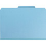 Smead 6-Section Pressboard Top Tab Pocket Classification Folders, 6 SafeSHIELD Fasteners, 2 Dividers, Legal Size, Blue, 10/Box View Product Image