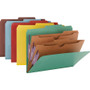 Smead 6-Section Pressboard Top Tab Pocket Classification Folders, 6 SafeSHIELD Fasteners, 2 Dividers, Legal Size, Blue, 10/Box View Product Image