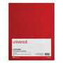 Universal Laminated Two-Pocket Folder, Cardboard Paper, 100-Sheet Capacity, 11 x 8.5, Red, 25/Box (UNV56420) View Product Image