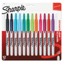 Sharpie Retractable Permanent Marker, Fine Bullet Tip, Assorted Colors, 12/Set (SAN32707) View Product Image