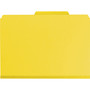 Smead 6-Section Pressboard Top Tab Pocket Classification Folders, 6 SafeSHIELD Fasteners, 2 Dividers, Legal Size, Yellow, 10/Box (SMD19084) View Product Image