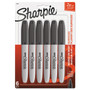 Sharpie Super Permanent Marker, Fine Bullet Tip, Black, 6/Pack View Product Image