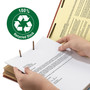 Smead Recycled Pressboard Classification Folders, 3" Expansion, 3 Dividers, 8 Fasteners, Legal Size, Red Exterior, 10/Box View Product Image