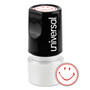 Universal Round Message Stamp, SMILEY FACE, Pre-Inked/Re-Inkable, Red (UNV10080) View Product Image