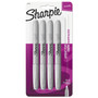 Sharpie Metallic Fine Point Permanent Markers, Fine Bullet Tip, Metallic Silver, 4/Pack (SAN39109PP) View Product Image