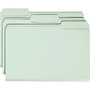 Smead Recycled Pressboard Fastener Folders, 1/3-Cut Tabs, Two SafeSHIELD Fasteners, 1" Expansion, Legal Size, Gray-Green, 25/Box View Product Image