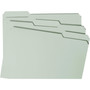 Smead Recycled Pressboard Fastener Folders, 1/3-Cut Tabs, Two SafeSHIELD Fasteners, 1" Expansion, Legal Size, Gray-Green, 25/Box View Product Image