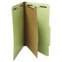 Universal Four-Section Pressboard Classification Folders, 2" Expansion, 1 Divider, 4 Fasteners, Letter Size, Green Exterior, 10/Box View Product Image