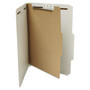 Universal Four-Section Pressboard Classification Folders, 2" Expansion, 1 Divider, 4 Fasteners, Letter Size, Gray Exterior, 10/Box View Product Image