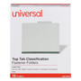 Universal Six-Section Pressboard Classification Folders, 2" Expansion, 2 Dividers, 6 Fasteners, Letter Size, Gray Exterior, 10/Box View Product Image