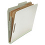 Universal Six-Section Pressboard Classification Folders, 2" Expansion, 2 Dividers, 6 Fasteners, Letter Size, Gray Exterior, 10/Box View Product Image