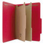 Universal Bright Colored Pressboard Classification Folders, 2" Expansion, 2 Dividers, 6 Fasteners, Letter Size, Ruby Red, 10/Box (UNV10303) View Product Image