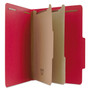 Universal Bright Colored Pressboard Classification Folders, 2" Expansion, 2 Dividers, 6 Fasteners, Letter Size, Ruby Red, 10/Box View Product Image