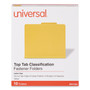 Universal Bright Colored Pressboard Classification Folders, 2" Expansion, 2 Dividers, 6 Fasteners, Letter Size, Yellow Exterior, 10/Box View Product Image