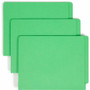 Smead Colored Straight Tab Cut Letter Recycled End Tab File Folder - 8 1/2" x 11" - 3/4" Expansion - 11 pt. - 2 Plys - Green Product Image 