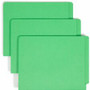 Smead Colored Straight Tab Cut Letter Recycled End Tab File Folder - 8 1/2" x 11" - 3/4" Expansion - 11 pt. - 2 Plys - Green Product Image 