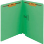 Smead Heavyweight Colored End Tab Fastener Folders, 0.75" Expansion, 2 Fasteners, Letter Size, Green Exterior, 50/Box View Product Image