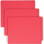 Smead Shelf-Master Straight Tab Cut Letter Recycled End Tab File Folder - 8 1/2" x 11" - 3/4" Expansion - 11 pt. - 2 Plys - Red Product Image 