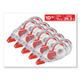 Universal Correction Tape Dispenser, Non-Refillable, Transparent Red Applicator, 0.2" x 315", 10/Pack (UNV75616) View Product Image