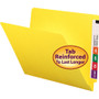 Smead Shelf-Master Reinforced End Tab Colored Folders, Straight Tabs, Letter Size, 0.75" Expansion, Yellow, 100/Box View Product Image