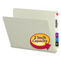 Smead Extra-Heavy Recycled Pressboard End Tab Folders, Straight Tabs, Letter Size, 2" Expansion, Gray-Green, 25/Box View Product Image
