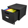 Storex Single-Drawer Mobile Filing Cabinet, 1 Legal/Letter-Size File Drawer, Black, 14.75" x 18.25" x 12.75" View Product Image