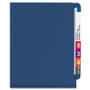 Smead End Tab Pressboard Classification Folders, Six SafeSHIELD Fasteners, 2" Expansion, 2 Dividers, Letter Size, Dark Blue, 10/Box (SMD26784) View Product Image