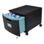 Storex Single-Drawer Mobile Filing Cabinet, 1 Legal/Letter-Size File Drawer, Black/Teal, 14.75" x 18.25" x 12.75" View Product Image