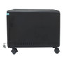 Storex Single-Drawer Mobile Filing Cabinet, 1 Legal/Letter-Size File Drawer, Black/Teal, 14.75" x 18.25" x 12.75" View Product Image