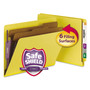 Smead End Tab Pressboard Classification Folders, Six SafeSHIELD Fasteners, 2" Expansion, 2 Dividers, Letter Size, Yellow, 10/Box View Product Image